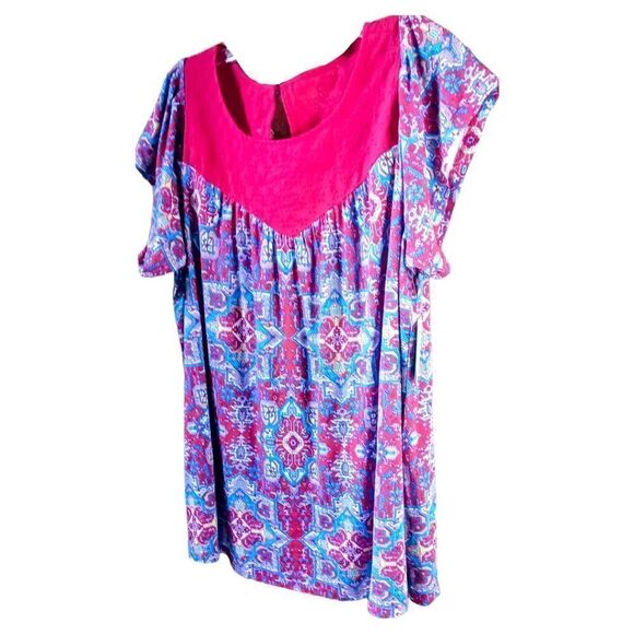 TORRID NEW Plus Size Super Soft Crew Neck Eyelet Yoke Cold Shoulder Top. - Picture 8 of 16